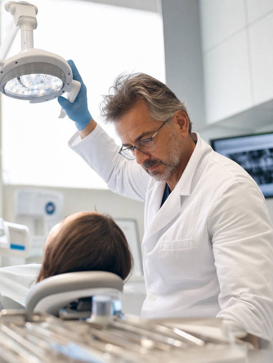 Dr. Jones working chairside during his 27 years practicing orthodontics