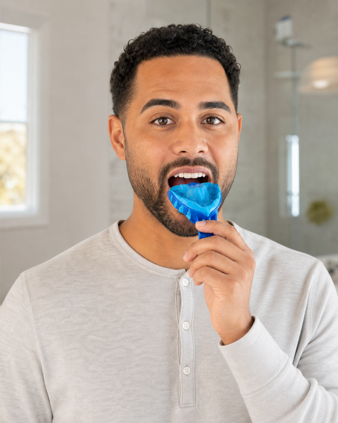 Taking a dental impression at home with a Mavira impression tray