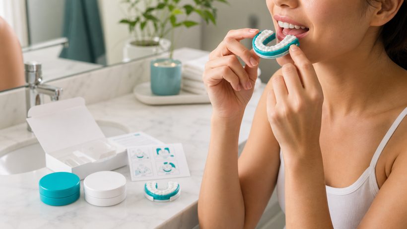Taking a dental impression at home